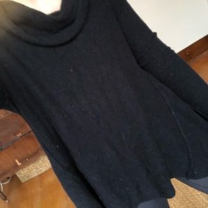 Free People Black Cowel Neck Sweater